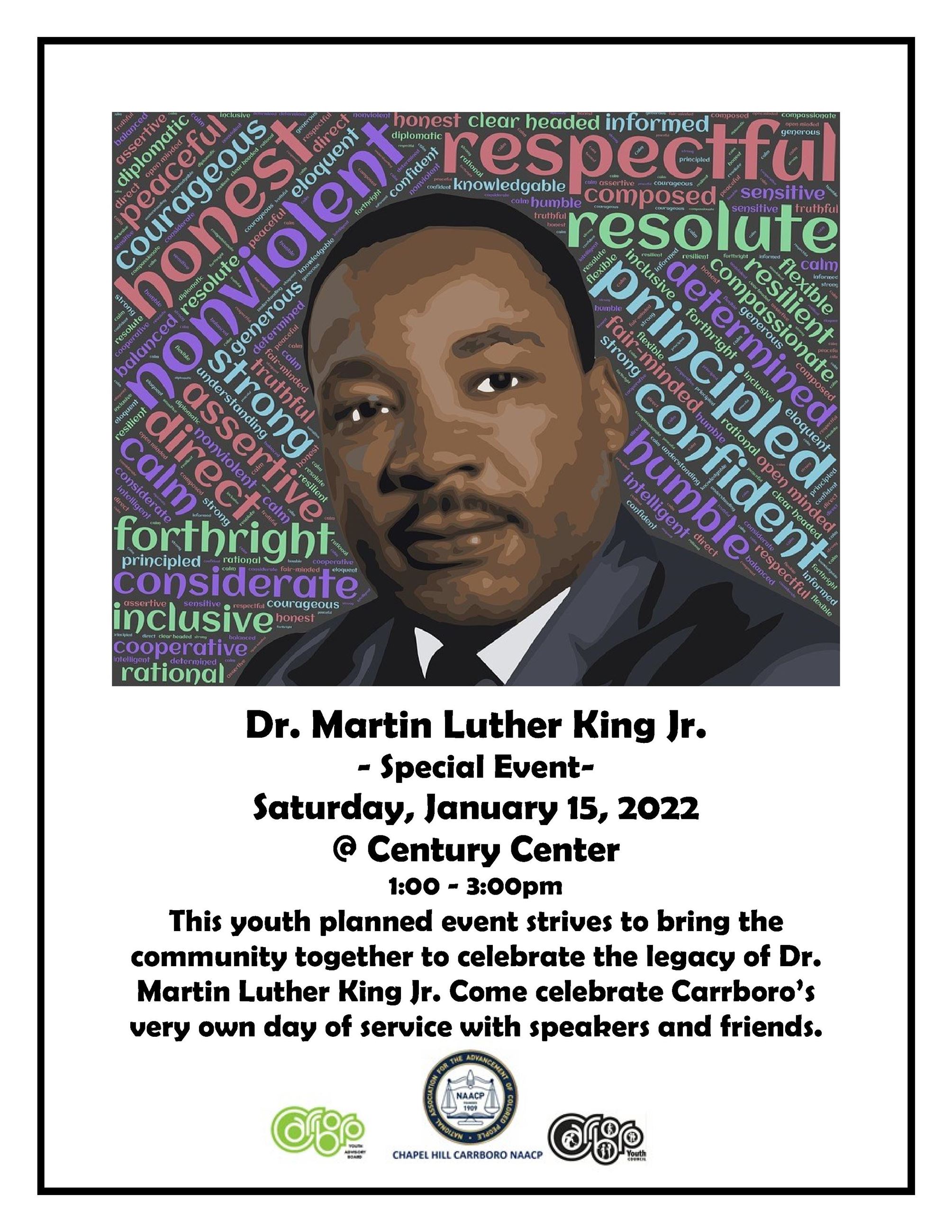 Dr. MLK JR Special Event 2022 Flyer